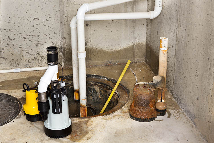 Replacing the old sump pump in a basement - Springfield IL